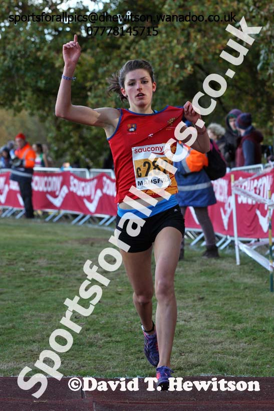 Junior women, 2016 National Cross Cpuntry Relays, Berry Hill Park, Mansfield. Photo: David T. Hewitson/Sports for All Pics